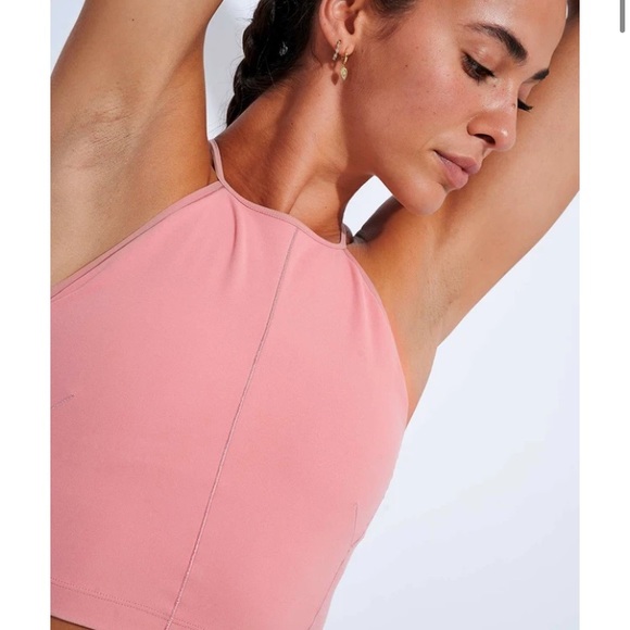 Nike Yoga Statement Clean Crop Tank - Rust Pink - Picture 2 of 7